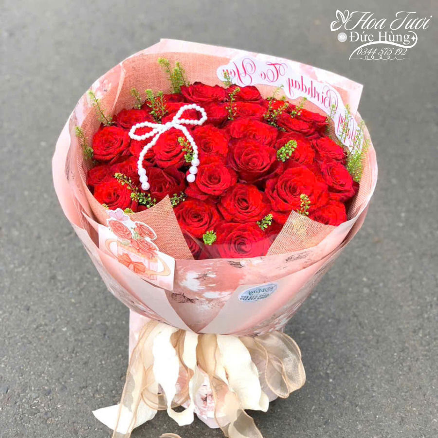 Hoa Bó Tròn Màu Đỏ Đẹp